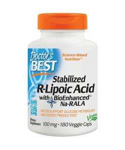 Doctor's Best - Stabilized R-Lipoic Acid with BioEnhanced Na-RALA 100mg - 180 vcaps