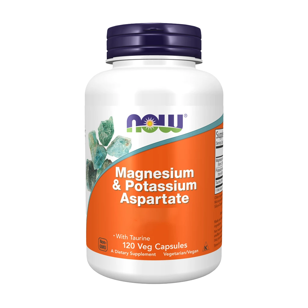 NOW Foods - Magnesium & Potassium Aspartate with Taurine - 120 vcaps