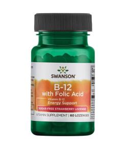 Swanson - SWANSON Witamina B-12 + kw.foliowy 60 tabs.