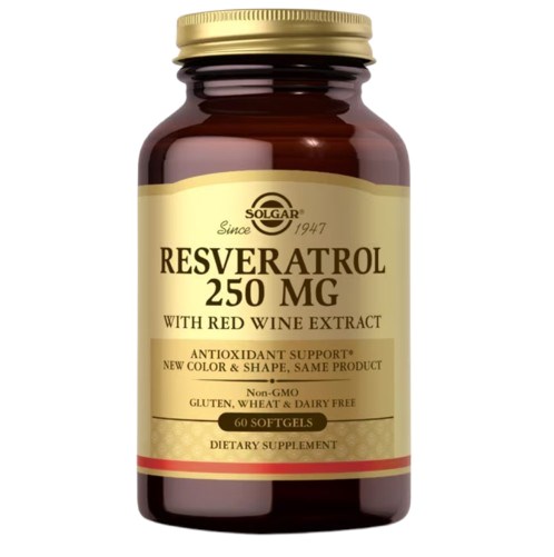 Solgar - Resveratrol 250 mg con extracto de vino tinto (60 cápsulas)