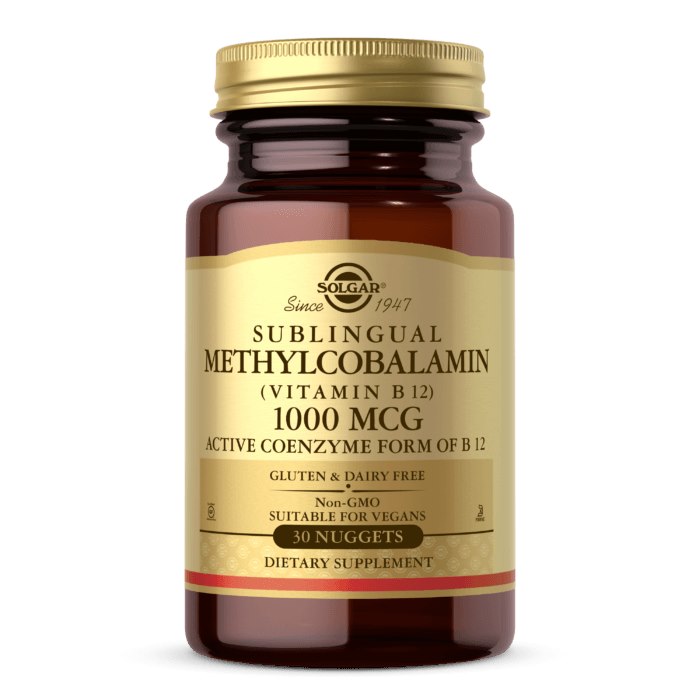 Solgar Cereza - Metilcobalamina Sublingual (Vitamina B12), 1000 Mcg (30 Comprimidos)