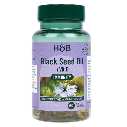 Holland & Barrett - Black Seed Oil + Vit D - 60 caps