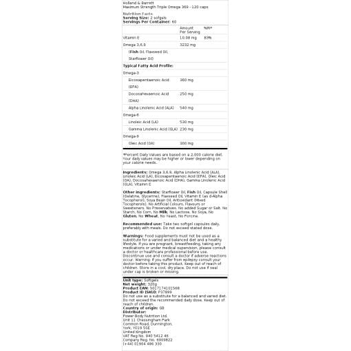 triple omega 369 de máxima potencia - 120 cáps. - Imagen 3